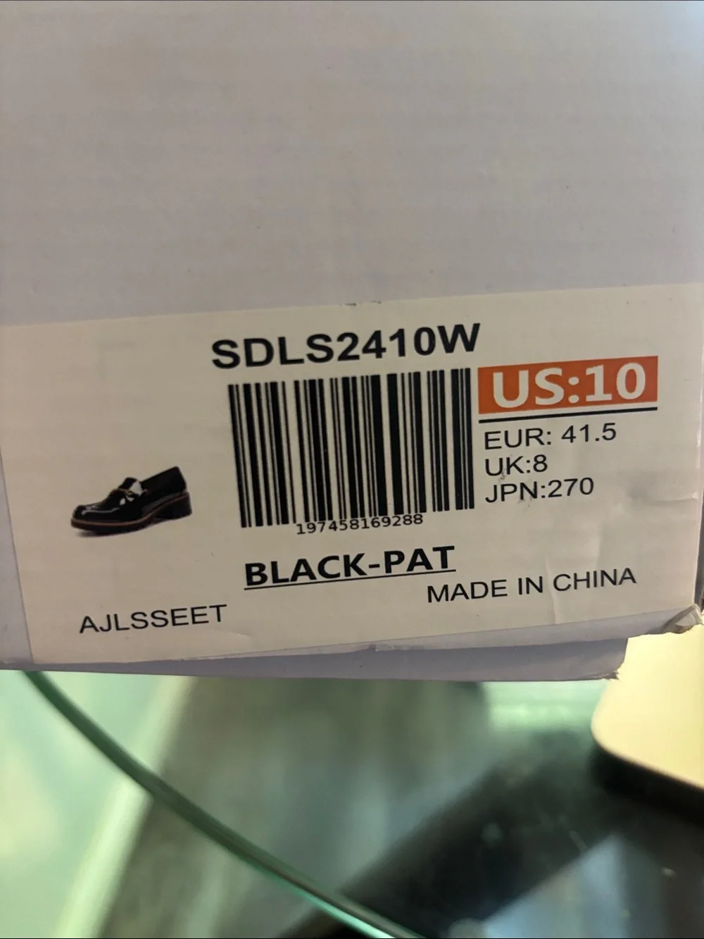 SHEIN Black Patent Loafers with Silver Buckle